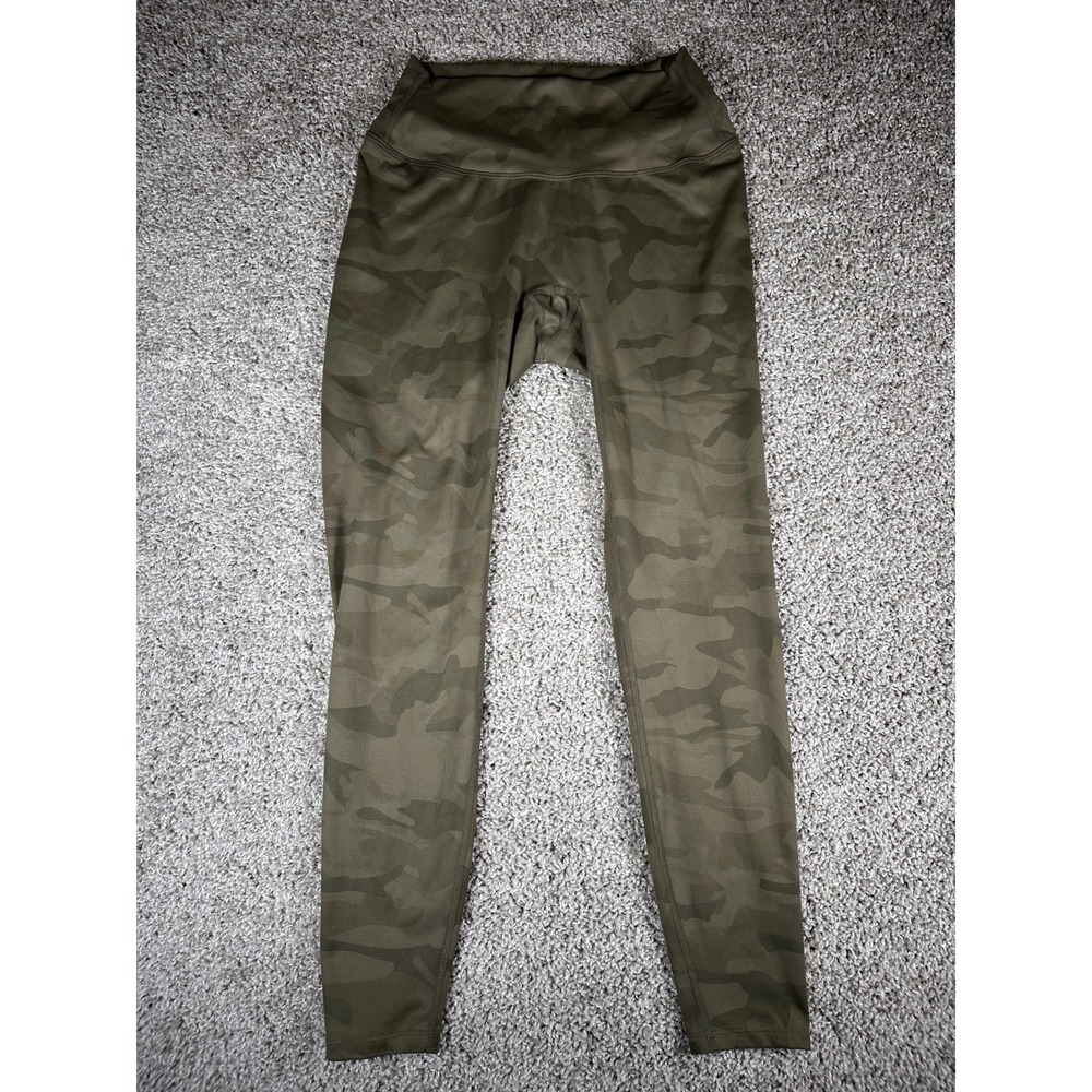 Women's Camo Leggings Size S Green Stretch High Rise‎ Athletic Athleisure